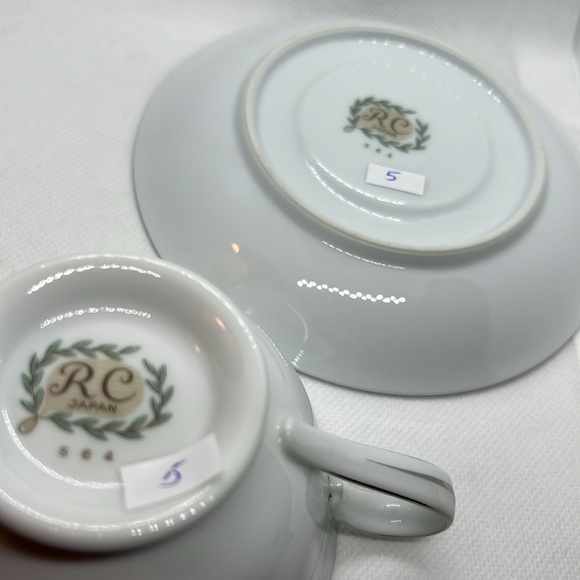 RC TEACUP & SAUCER VINTAGE 1960s PATTERN NORITAKE 564 VICTORIAN ROSES AND LAUREL - Picture 12 of 12